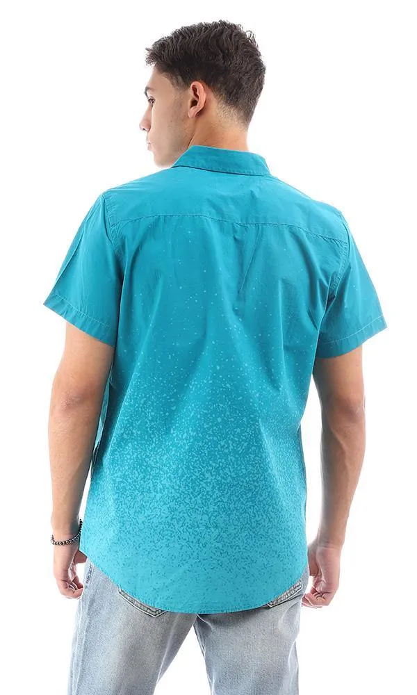 94550 Teal Shades Short Sleeves Buttoned Shirt