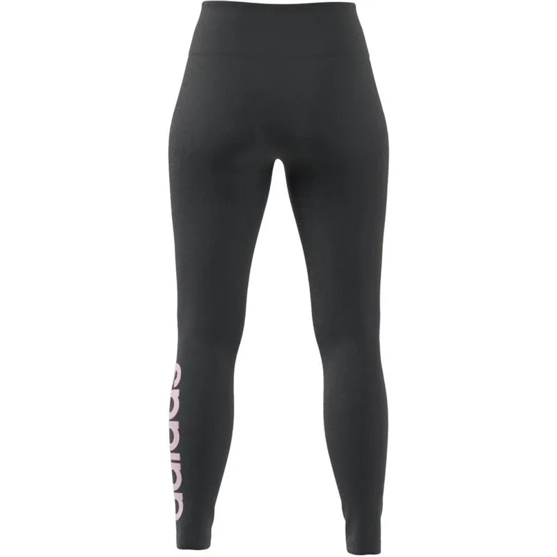 adidas Essentials High Waisted Logo Leggings - Womens - Solid Grey/Clear Pink