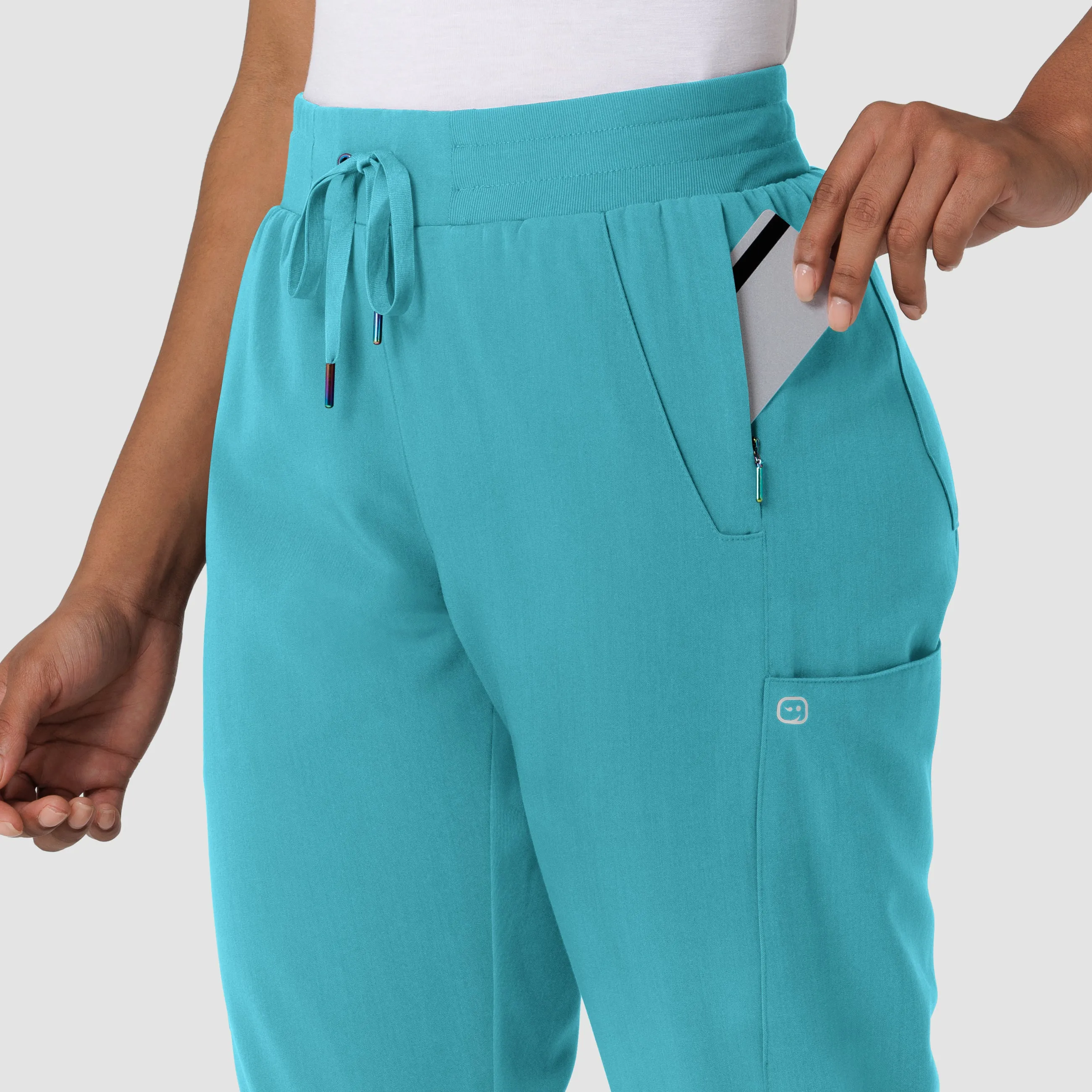 Aero Remix Women's Cargo Jogger Scrub Pant - Teal Blue