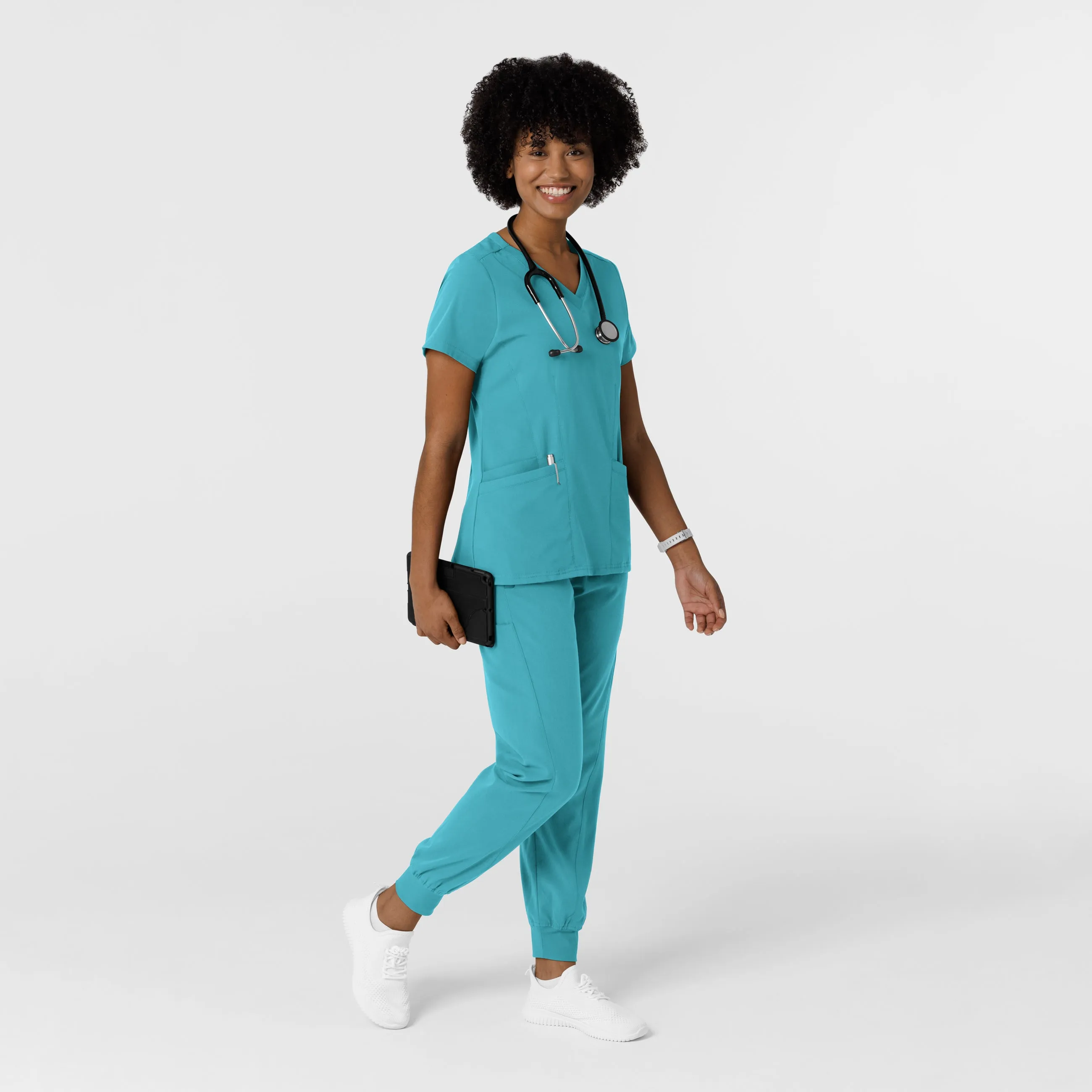 Aero Remix Women's Cargo Jogger Scrub Pant - Teal Blue