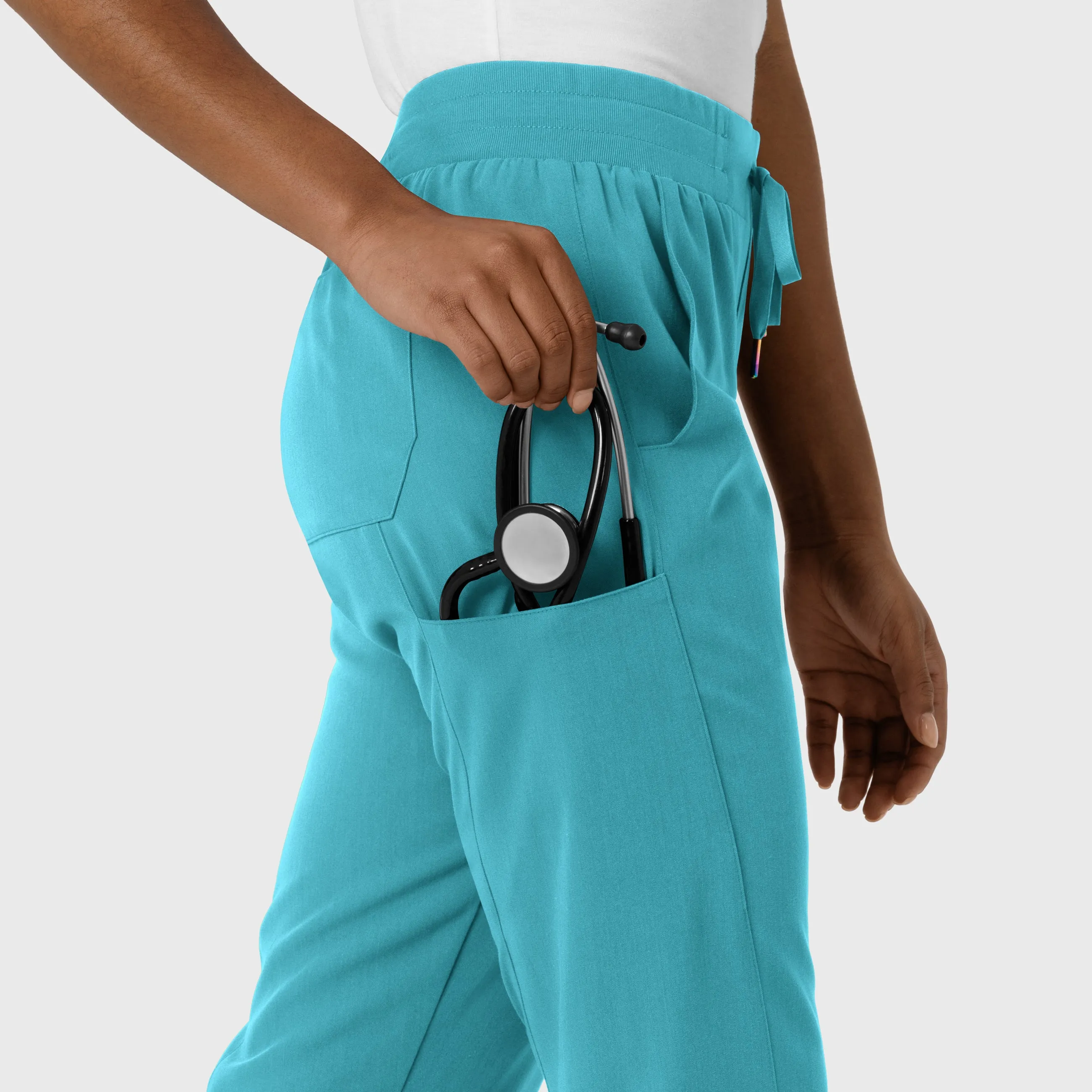 Aero Remix Women's Cargo Jogger Scrub Pant - Teal Blue