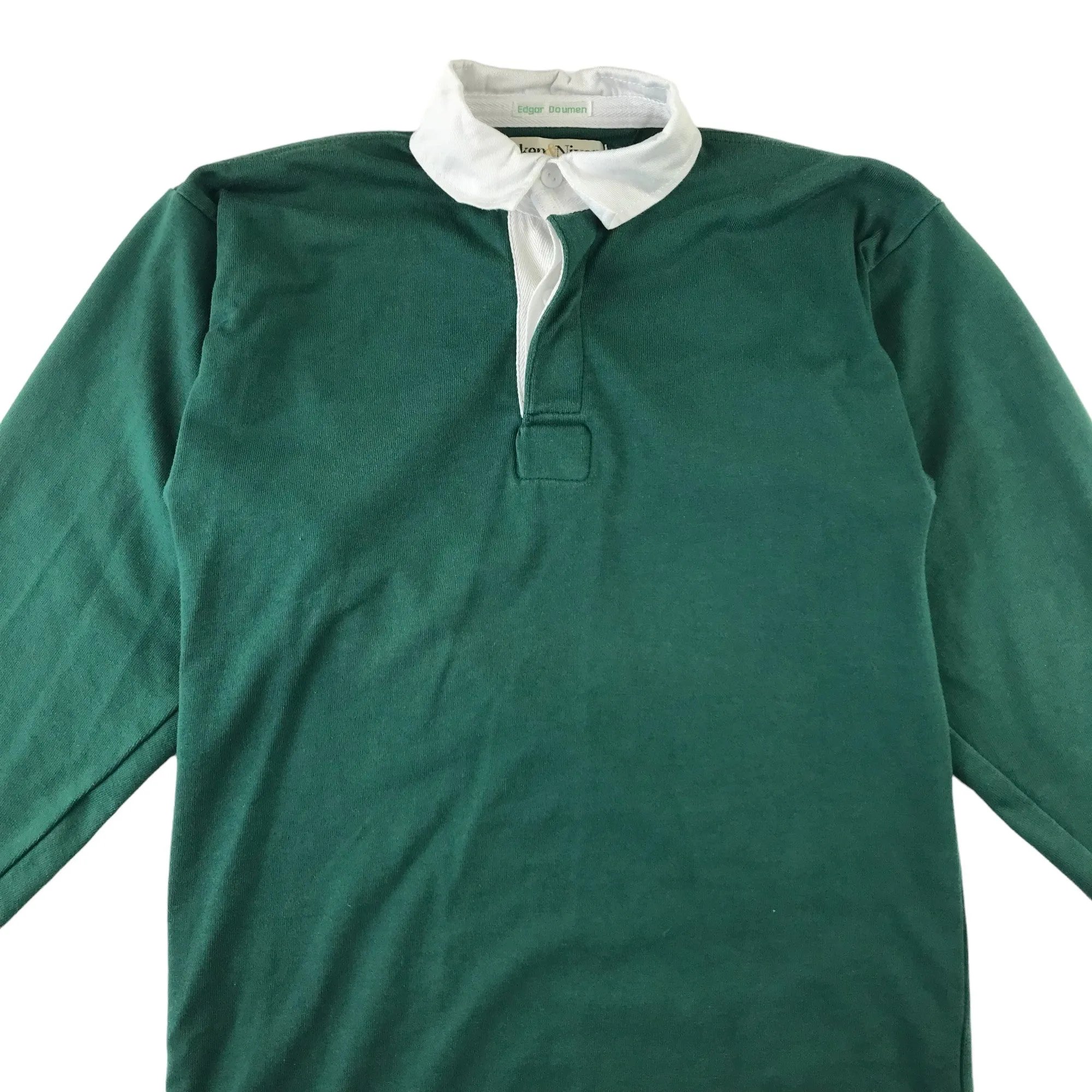 Aitken & Niven polo shirt 12 years green 34in white collars