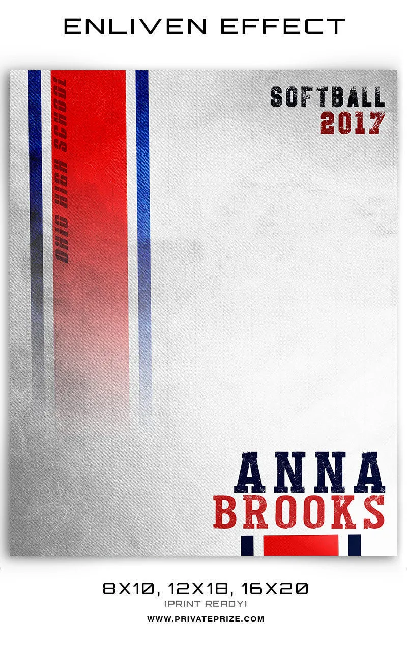 Anna Brooks Softball Template -  Enliven Effects