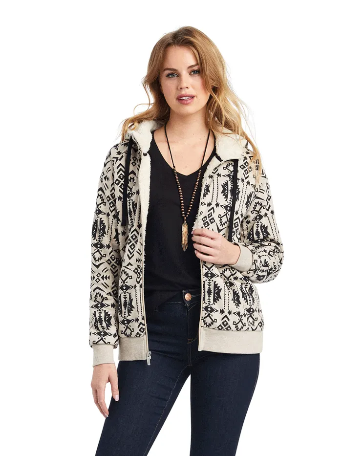 Ariat 10042171 Womens REAL Sherpa Full Zip Hoodie Oaxaca Print