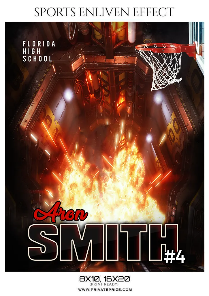 Aron Smith Basketball Sports Photography Photoshop Template