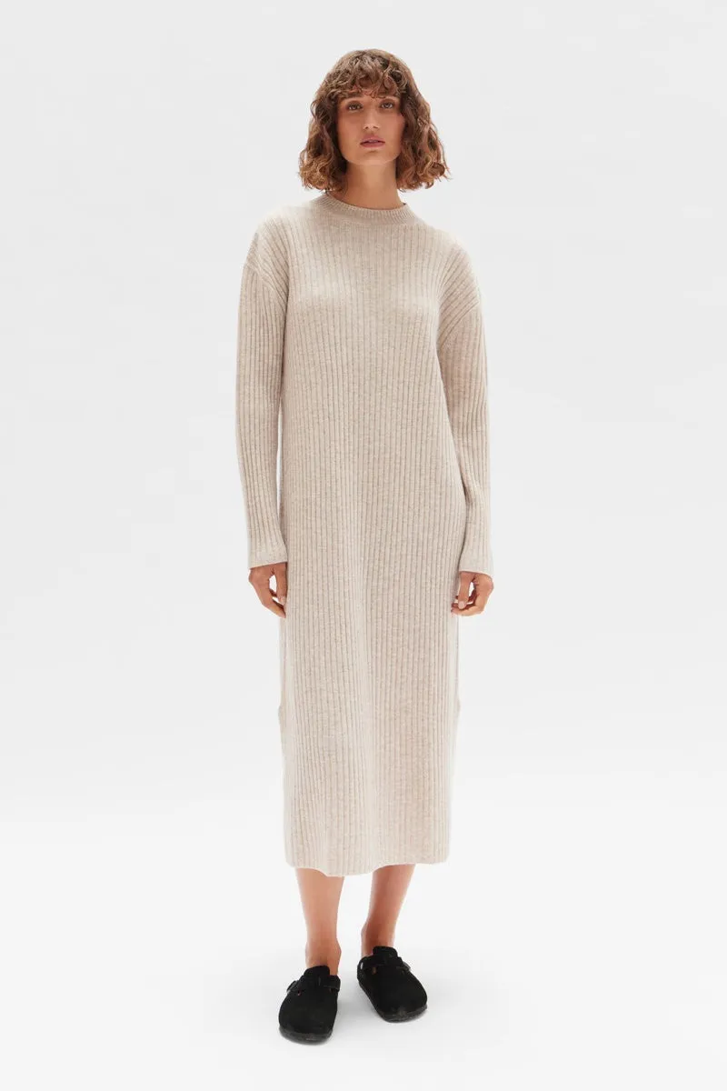 Assembly Label - Wool Cashmere Rib Dress - Oat Marle