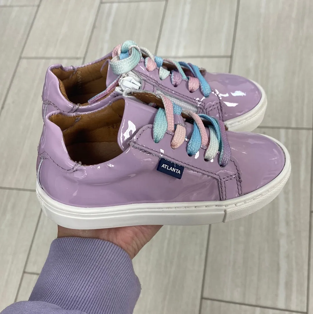 Atlanta Mocassin Violet Patent Zipper Sneaker