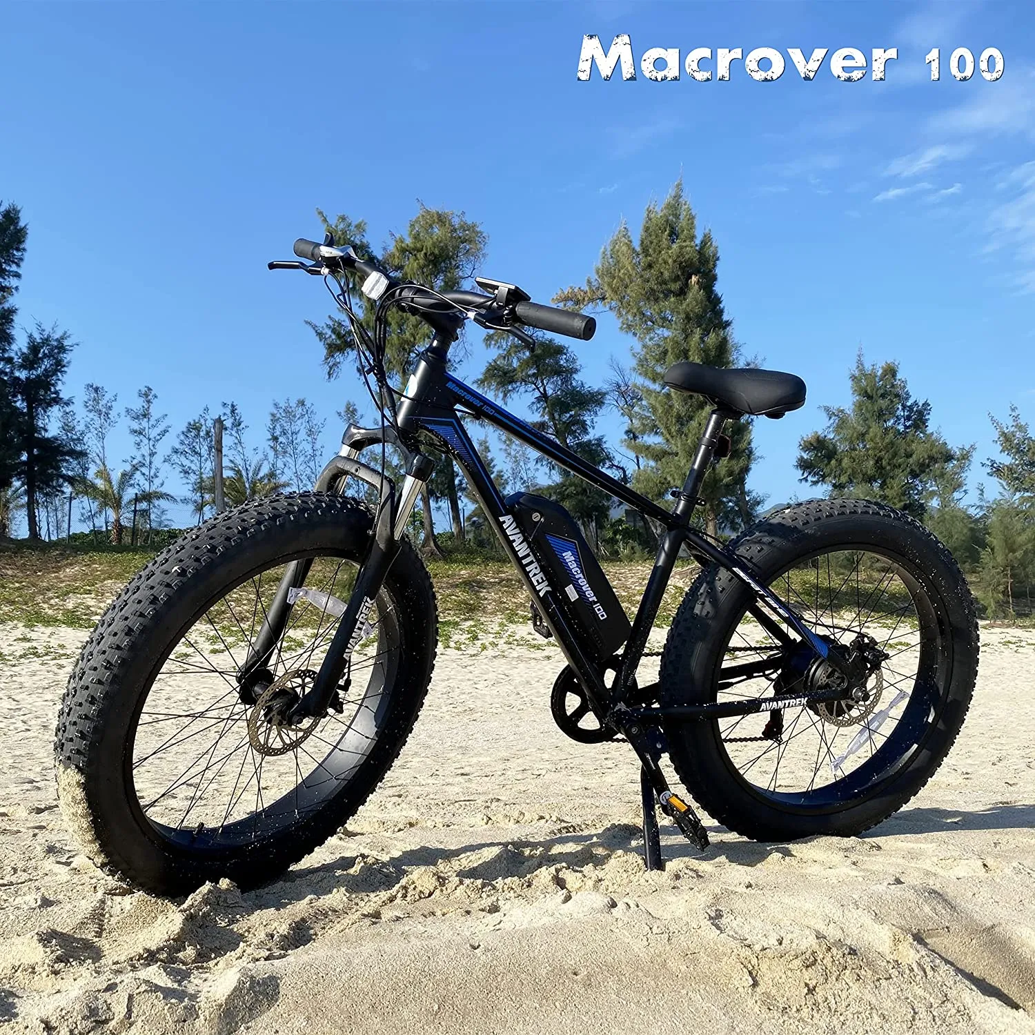 AVANTREK MacRover100 Fat Tire Electric Bike with Front Suspension, Brushless Motor, Large 468Wh Battery & 20 MPH Assist