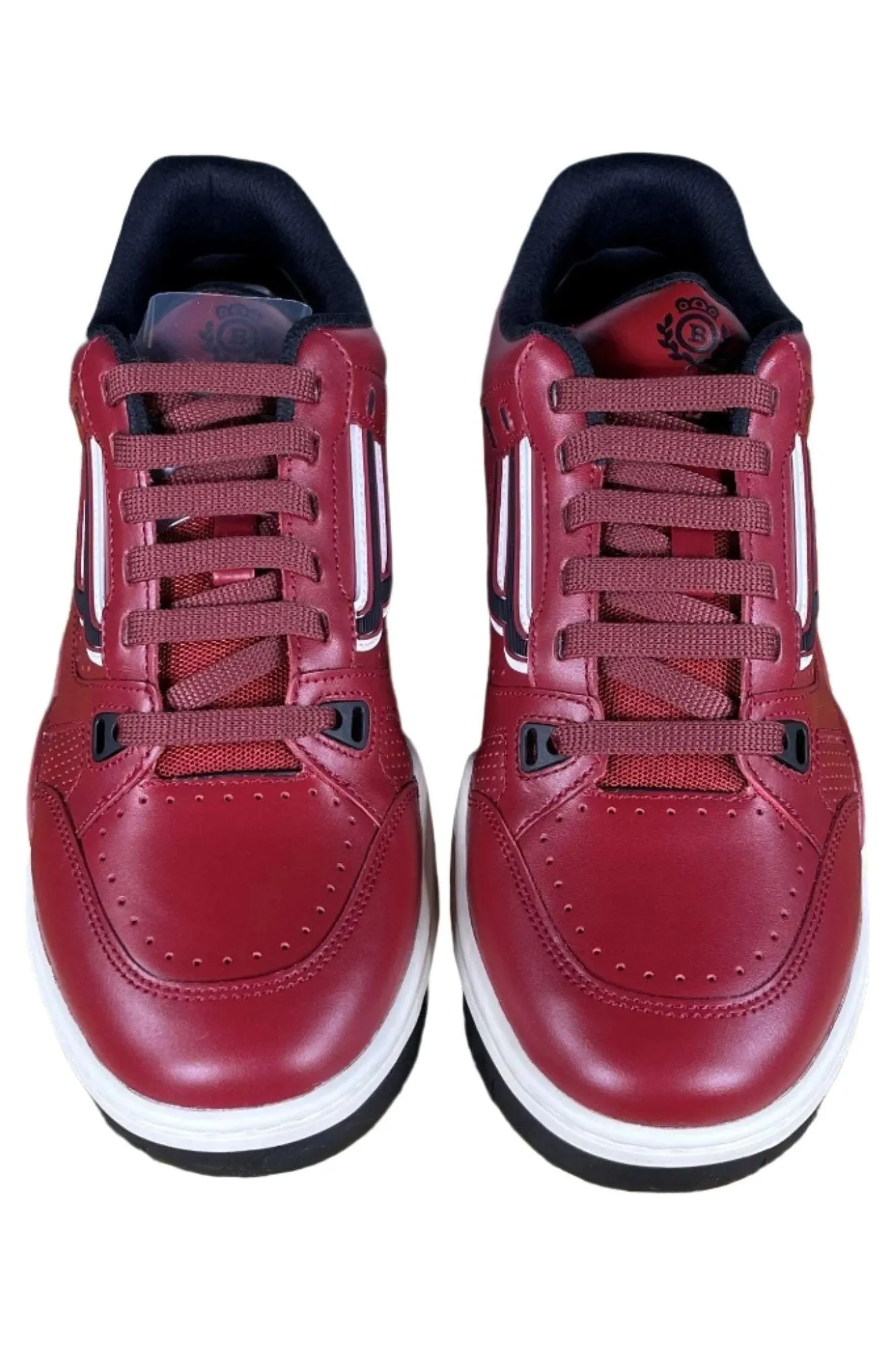 Bally Kuba Red Calf Leather Low Top Sneakers