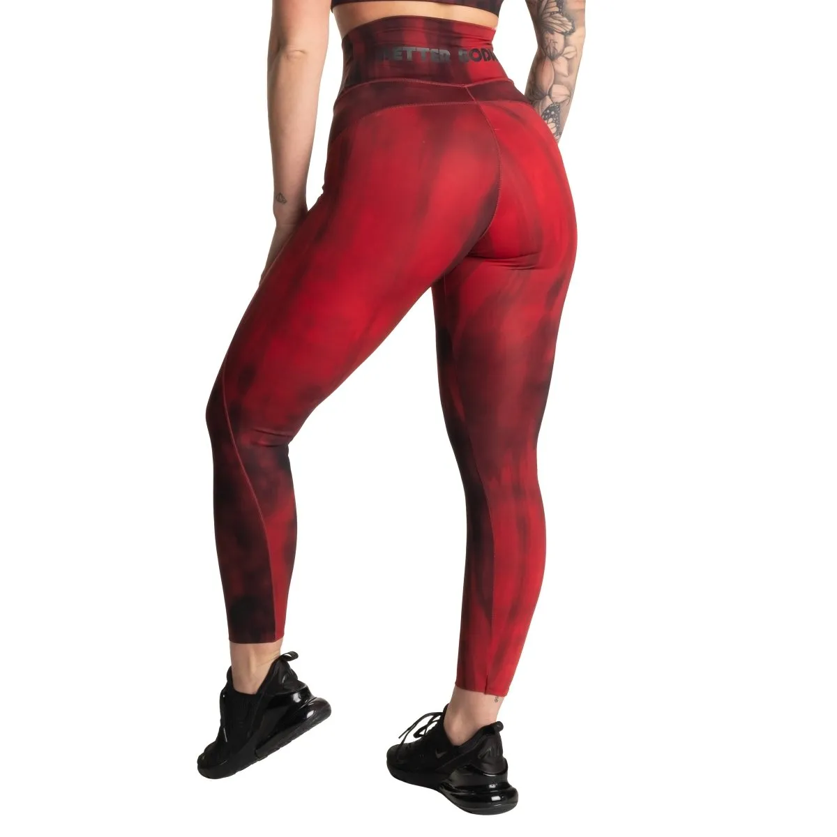 Better Bodies High Waist Leggings - Chilli Red Grunge