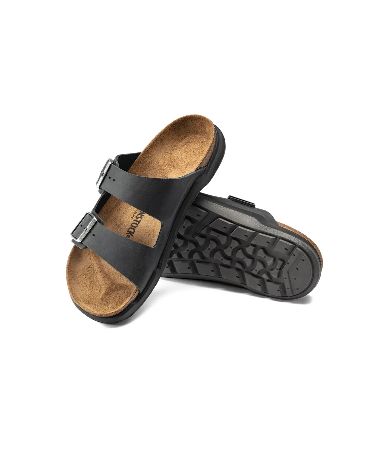 Birkenstock Arizona Cross Town Oiled Leather Black Sandals