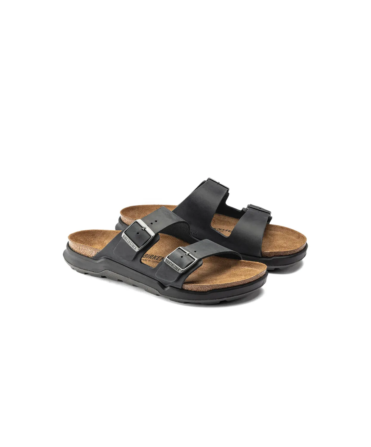 Birkenstock Arizona Cross Town Oiled Leather Black Sandals