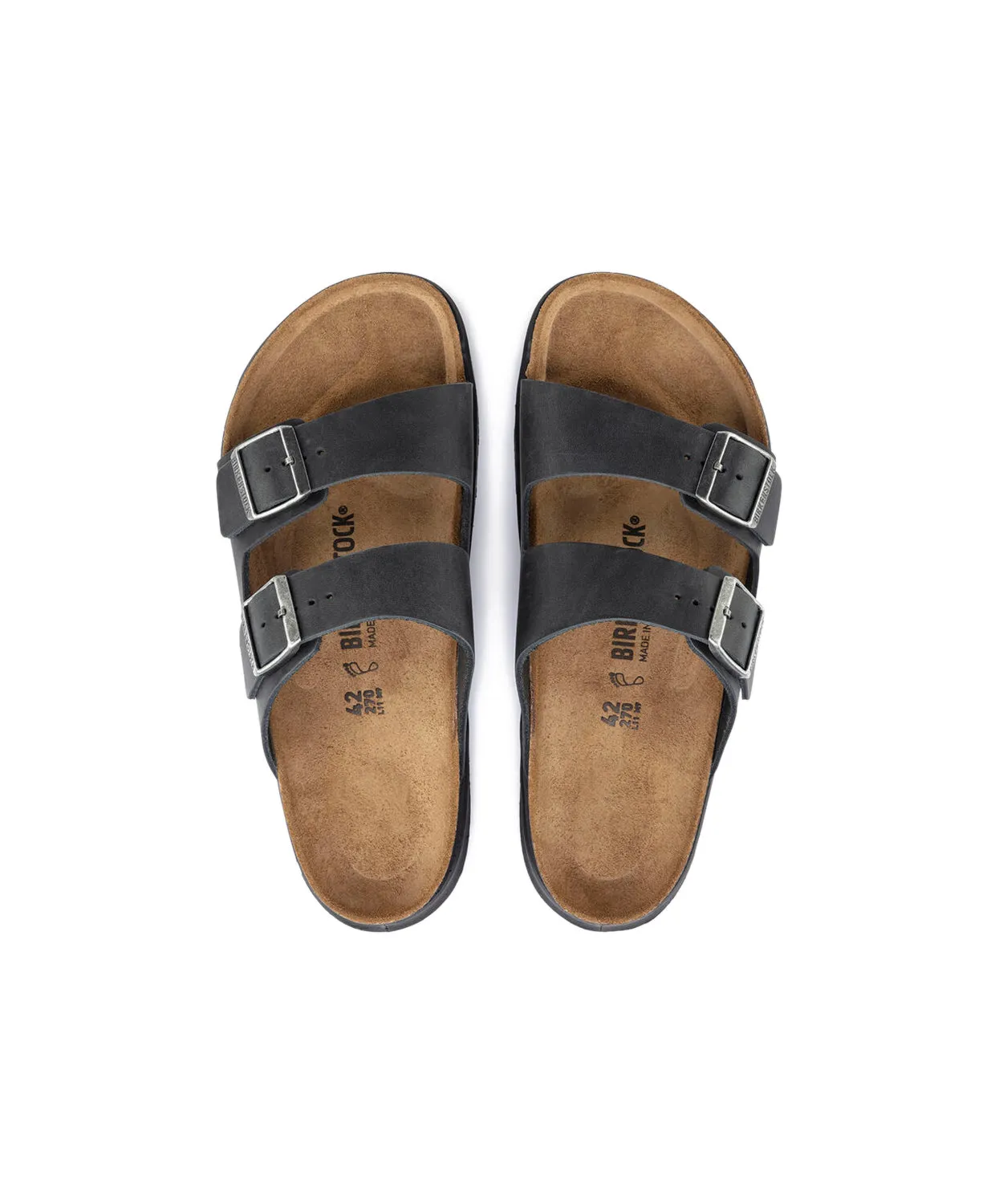 Birkenstock Arizona Cross Town Oiled Leather Black Sandals