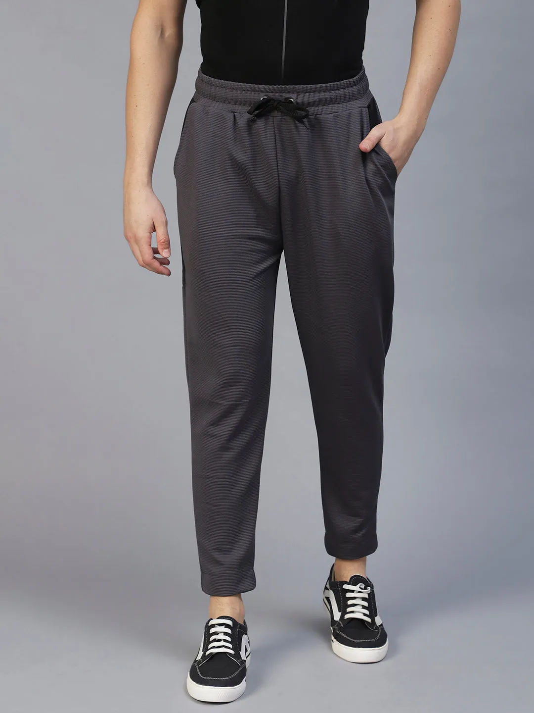 Black Colourblock Poly Corduroy Jogger