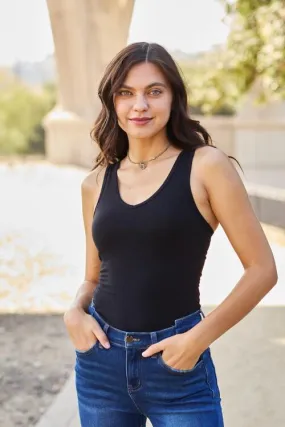 Black Racerback Tank Bodysuit