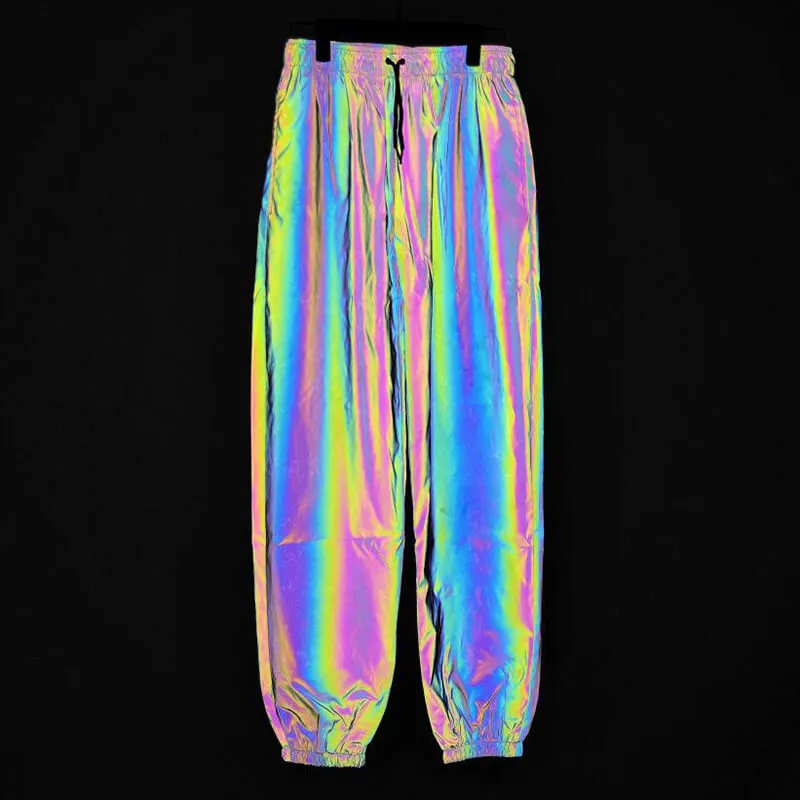 Black Reflective Colorful Joggers