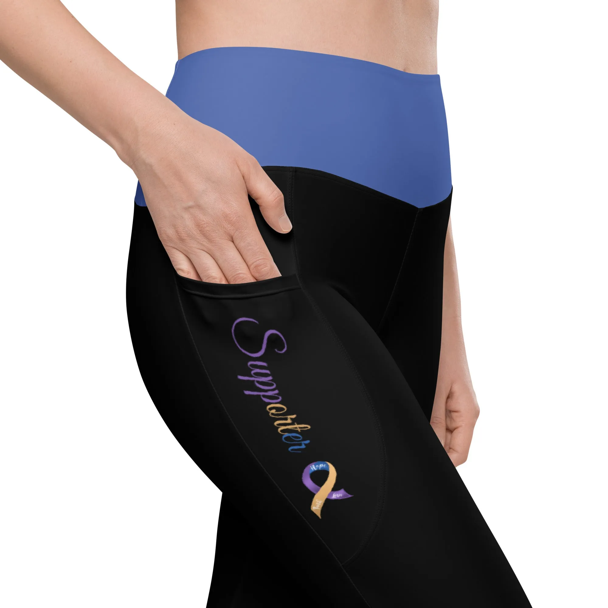 Bladder Cancer "Supporter" Ribbon Leggings with Pockets