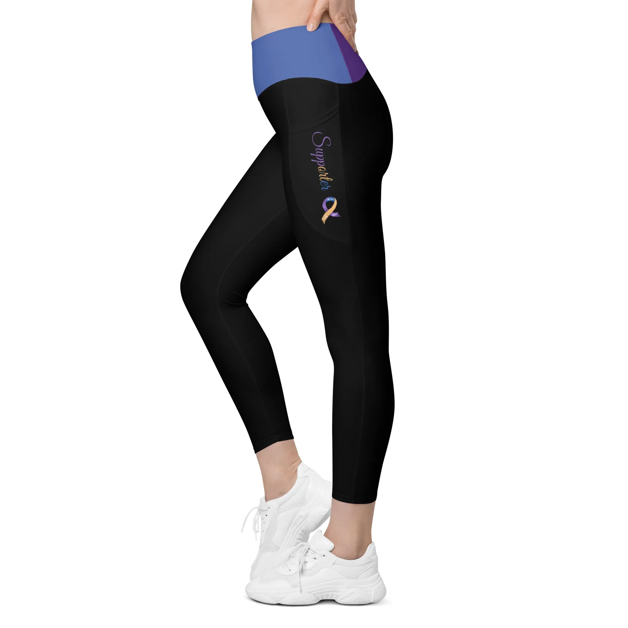 Bladder Cancer "Supporter" Ribbon Leggings with Pockets