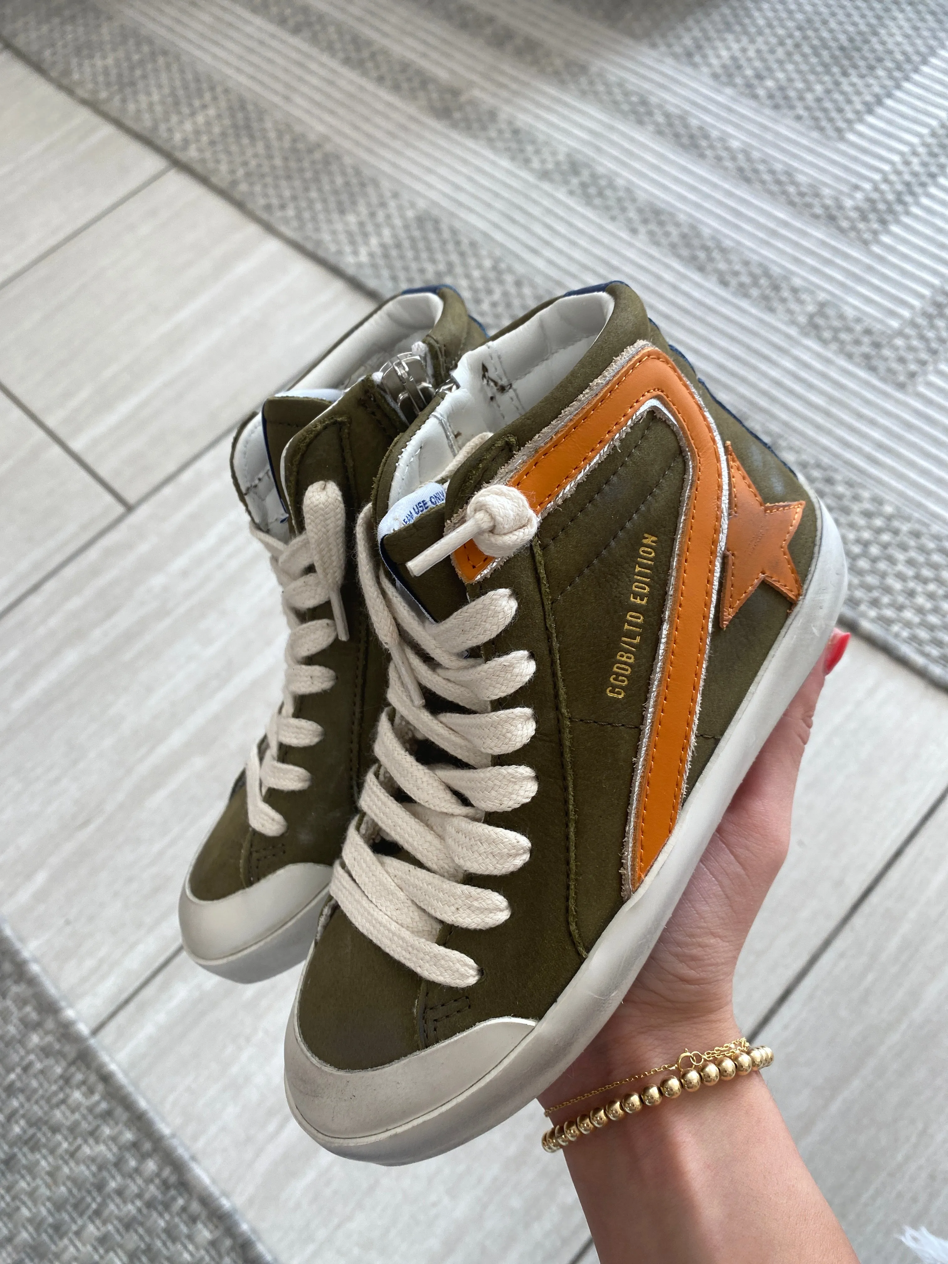 Bonpoint X Golden Goose Hunter Orange Hi Top Sneaker