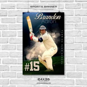 Brandon Aaron - Cricket Enliven Effects Sports Banner Photoshop Template