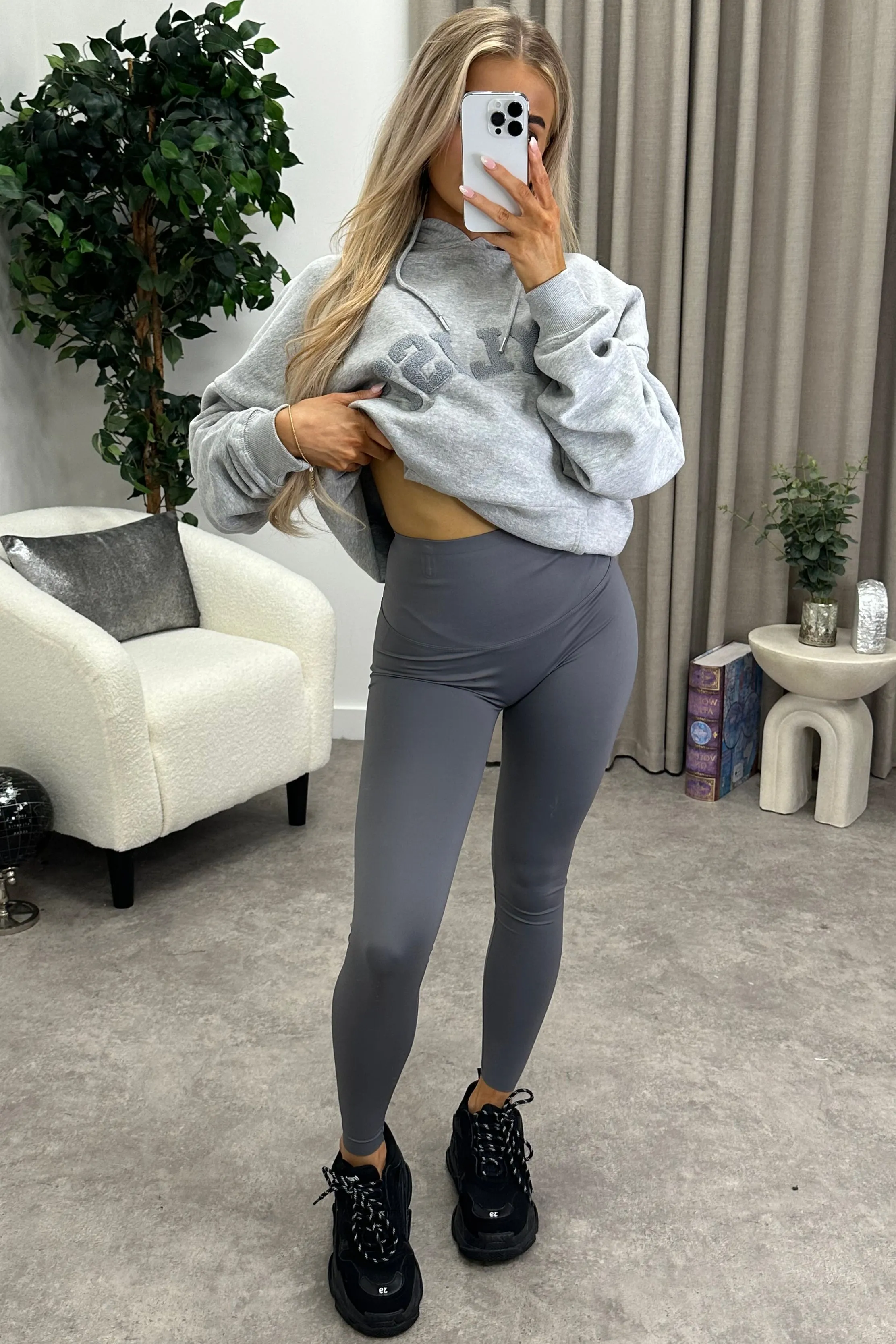 Brooklyn Grey Energy High Waisted Seamless Sculpting Gym Leggings