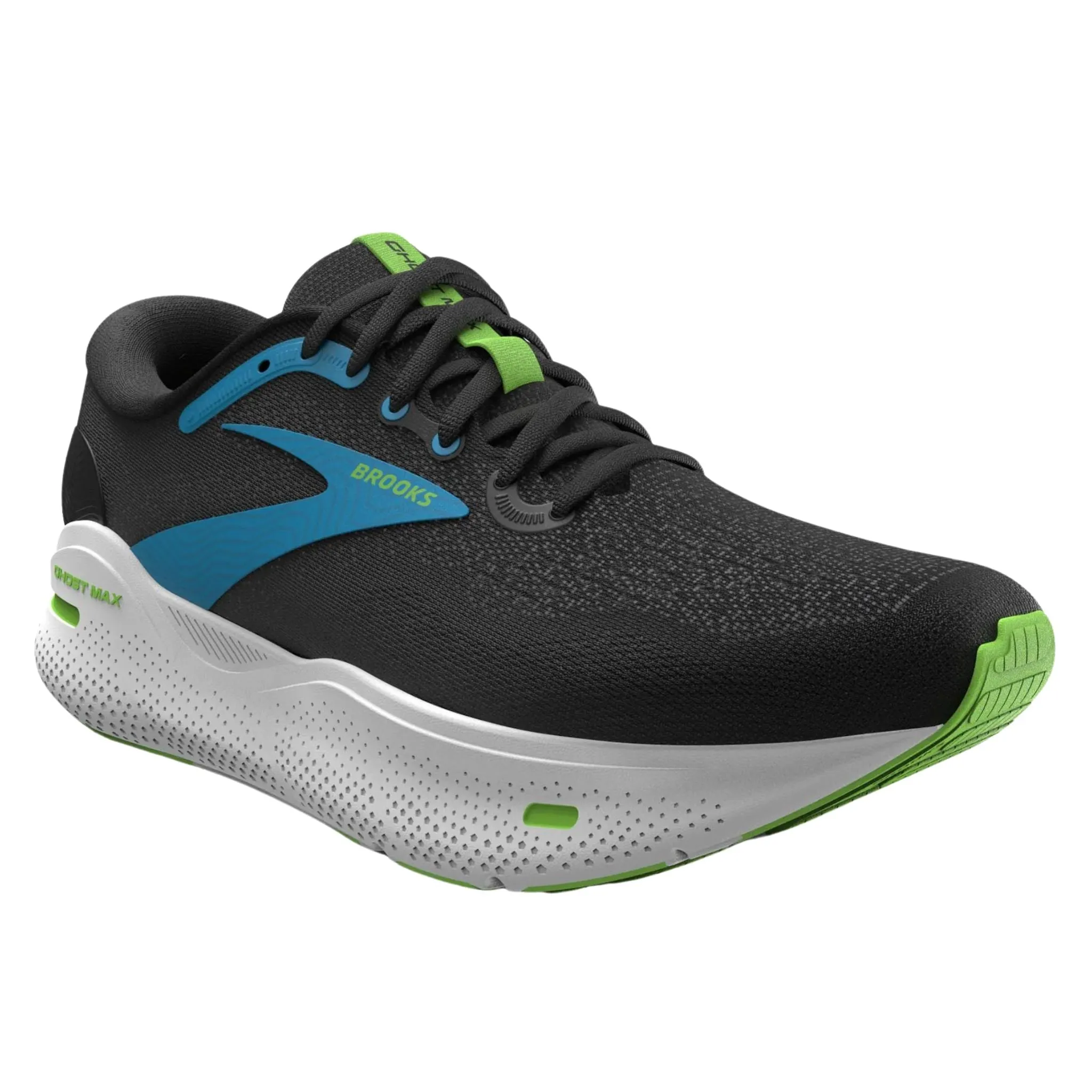 Brooks Men's 110406 060 Ghost Max Black Atomic Blue Jasmine Cushion Running Shoes