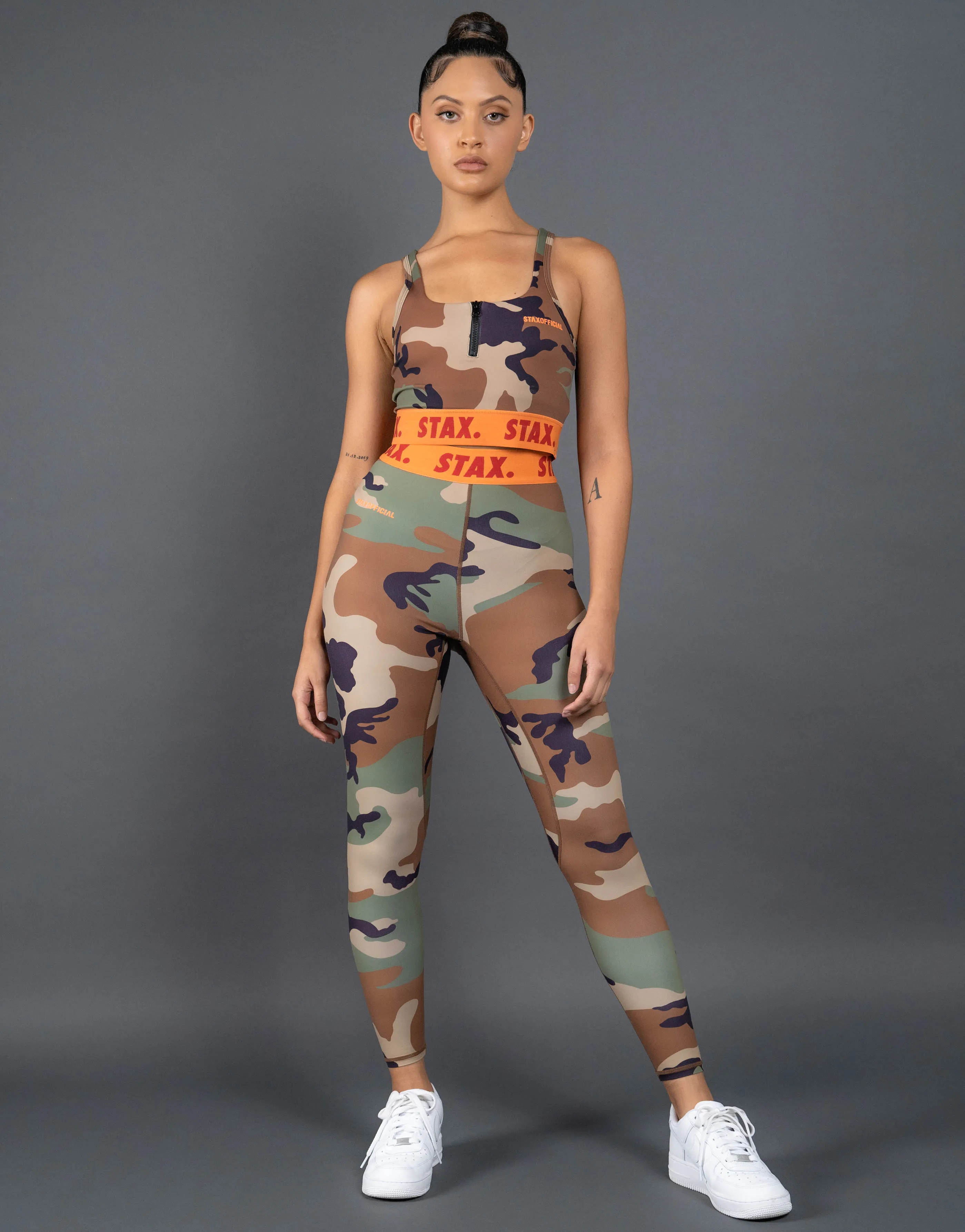 Camo WB Tights Full Length - Orange