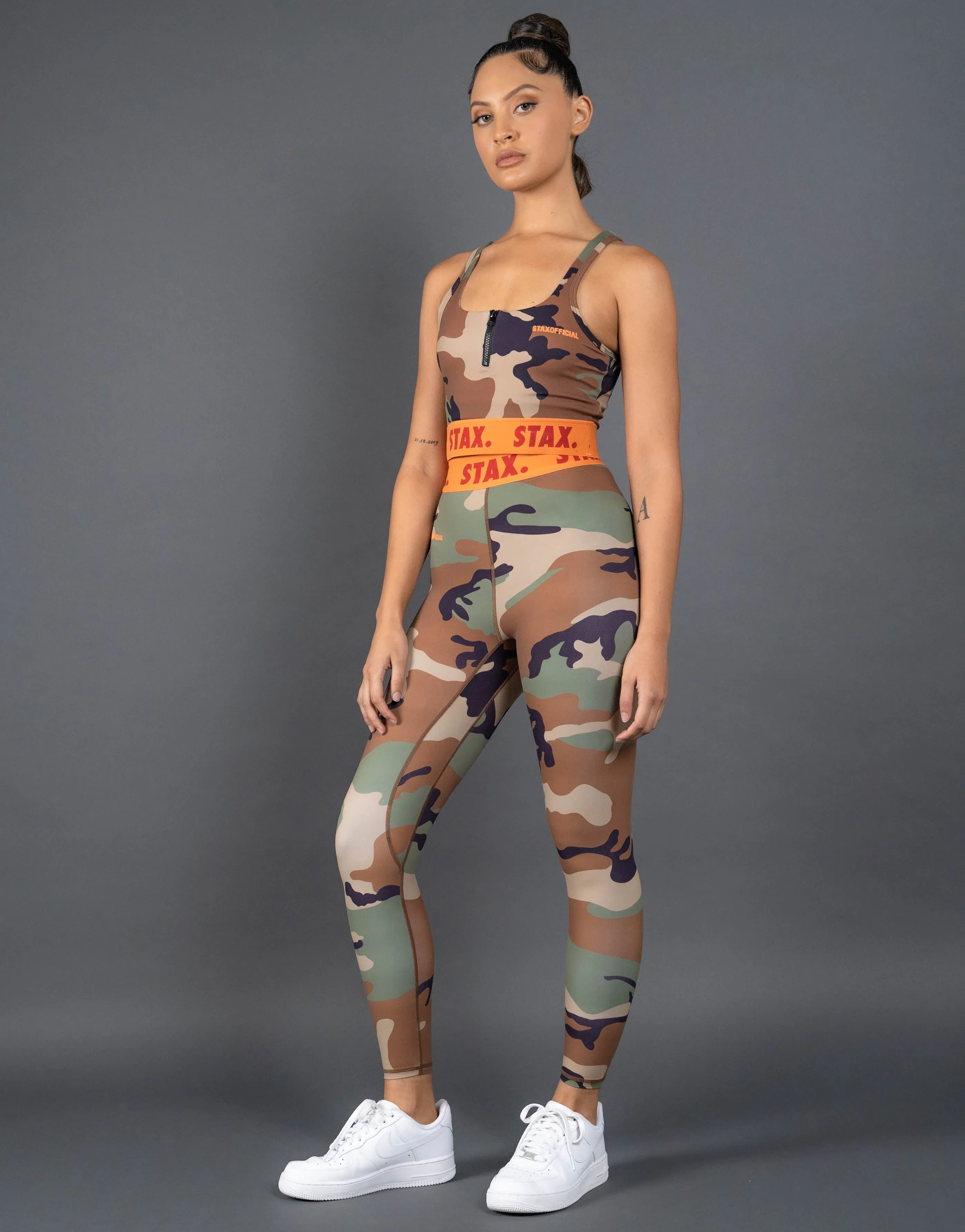 Camo WB Tights Full Length - Orange