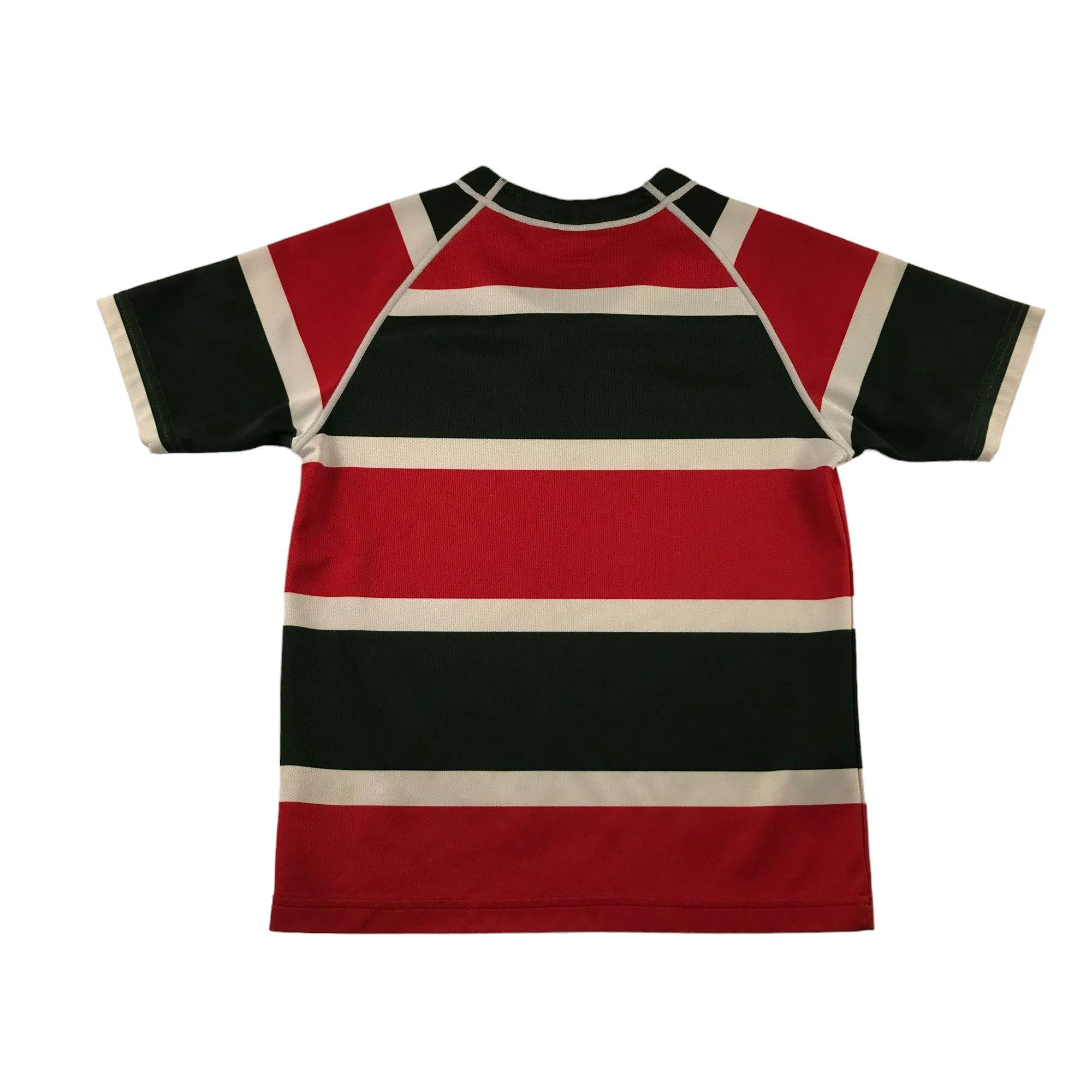 Canterbury rugby top 7-8 years red and green stripy GHA RFC