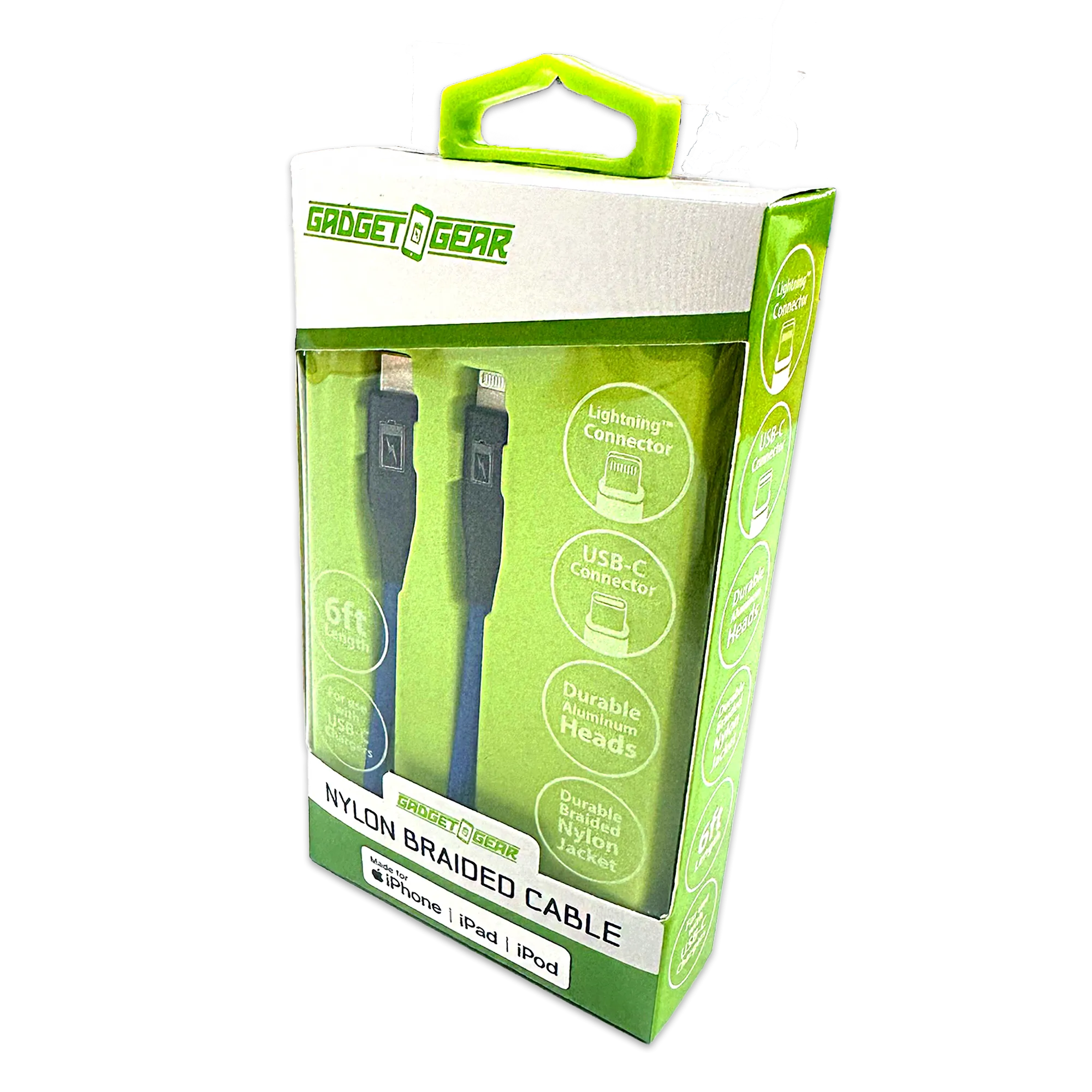 Charging Cable Braided Nylon USB-C to Lightning 3FT 2.4 Amp - 3 Pieces Per Pack 24606