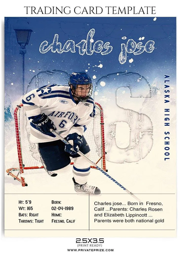 Charles Jose - Ice Hockey Sports Trading Card Photoshop Template