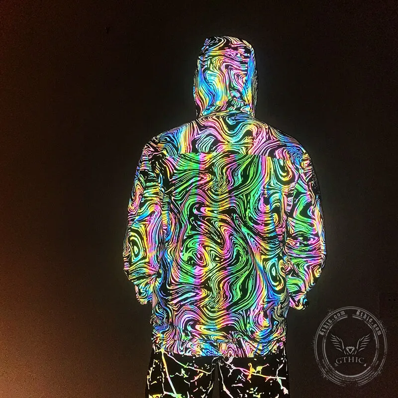 Colorful Reflective Polyester Techwear Jacket