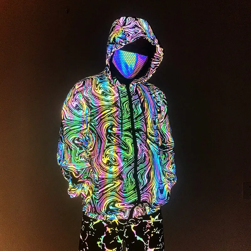 Colorful Reflective Polyester Techwear Jacket