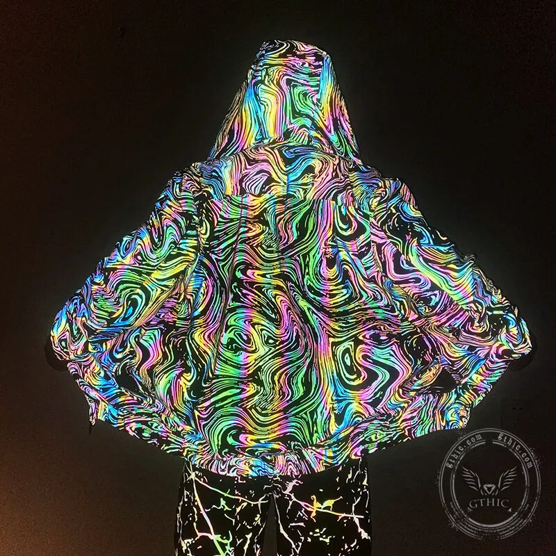 Colorful Reflective Polyester Techwear Jacket