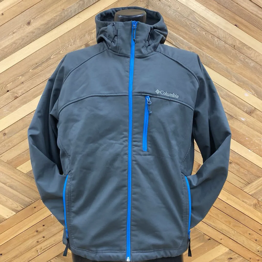 Columbia - Men's Hooded Softshell Jacket - MSRP $140: Grey/Blue-men-MD