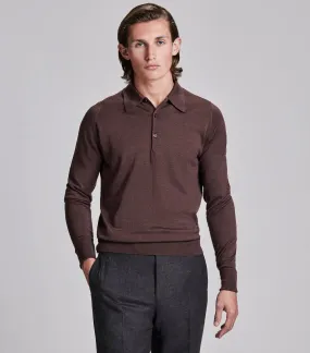 Copper Merino Wool Polo Neck Knitwear