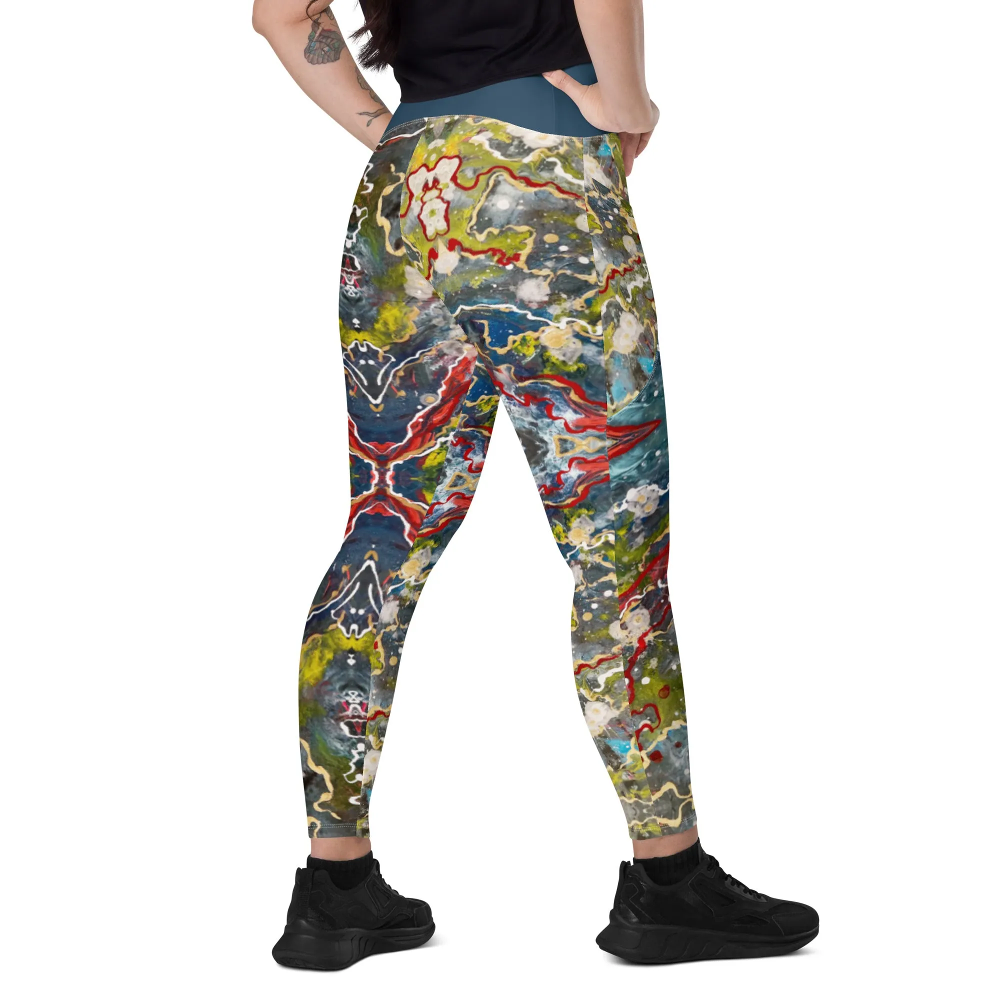 Crossover Leggings, golden galaxy