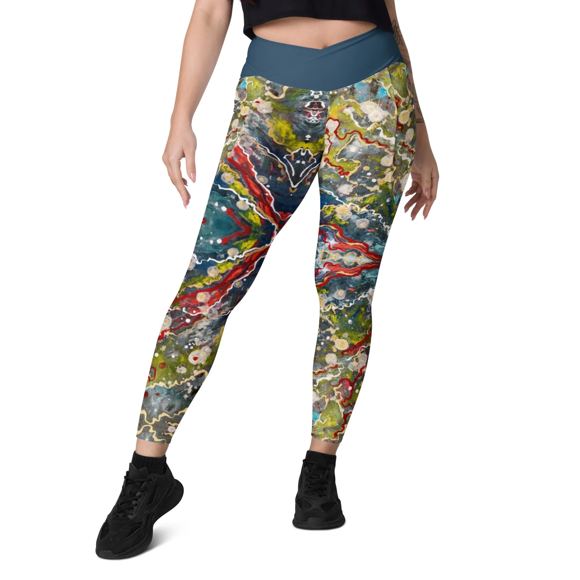 Crossover Leggings, golden galaxy