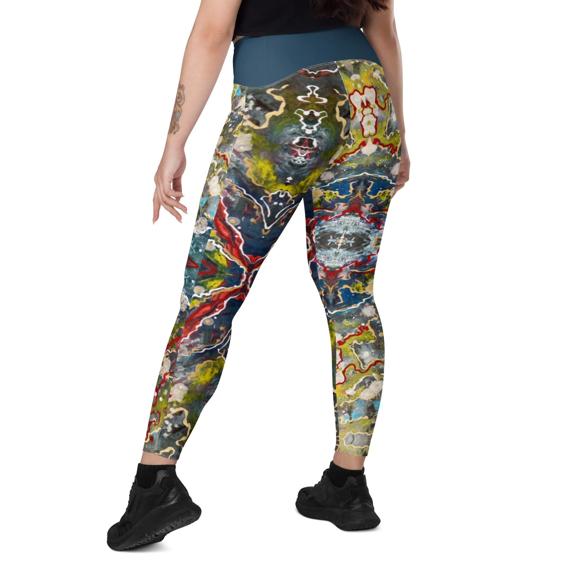 Crossover Leggings, golden galaxy