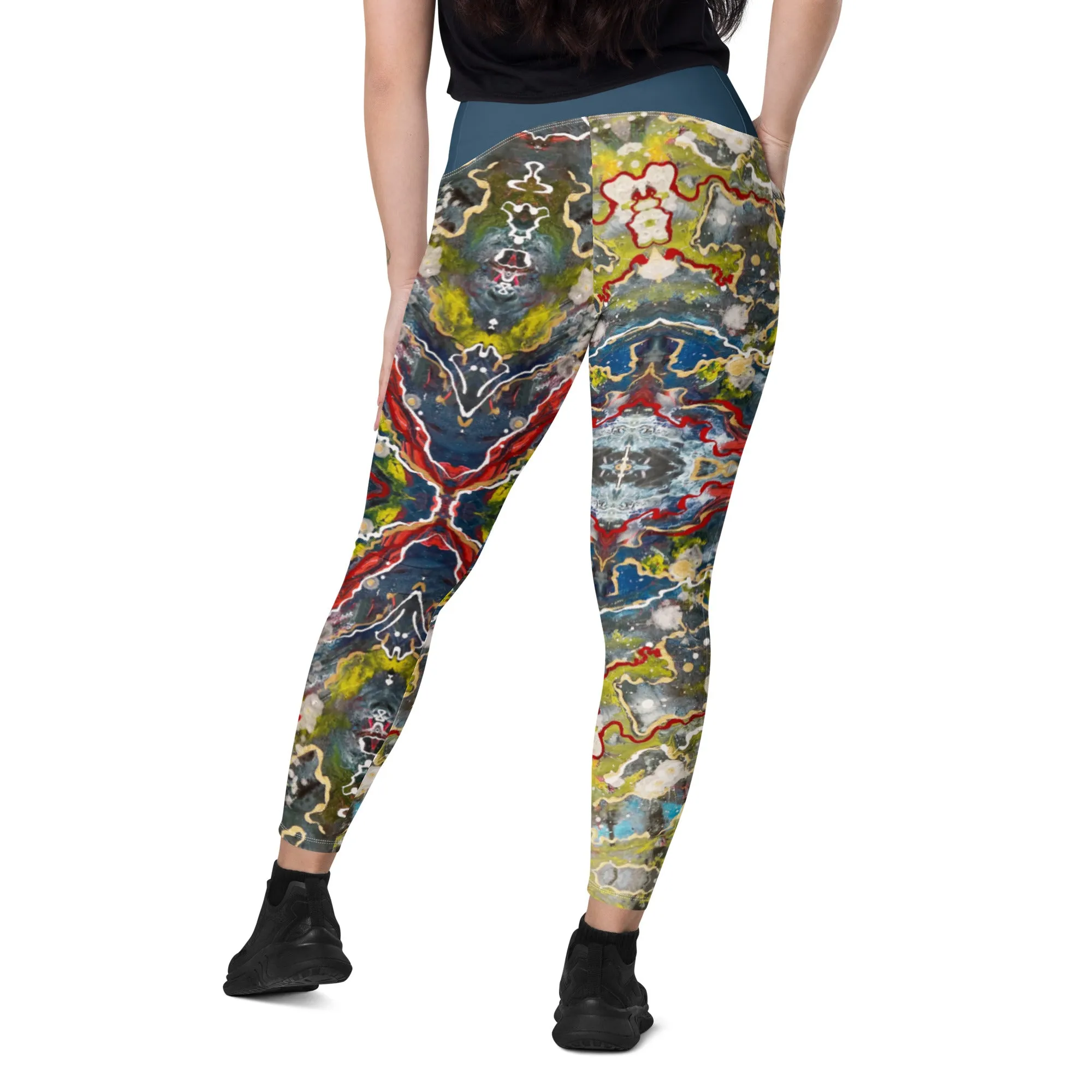 Crossover Leggings, golden galaxy