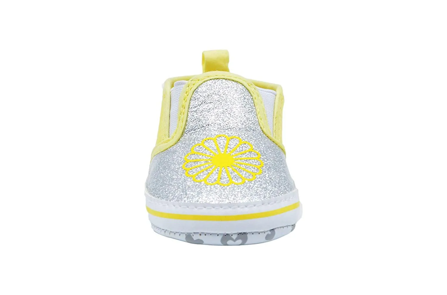 dELiAs Infant Girl Crib Shoe Glitter Vinyl Slip On Sneaker