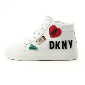 DKNY Coreen City Signs Lace Up Sneakers K1423000-WHT