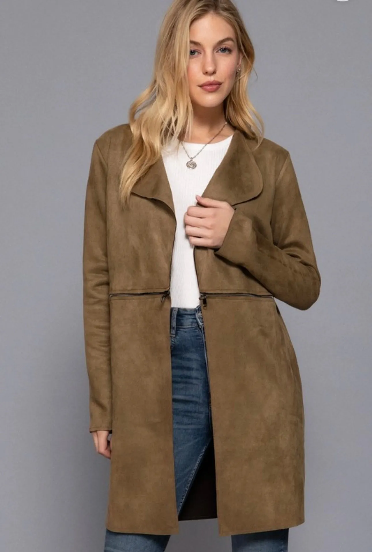 Faux Suede Jackets - 2 Colors!