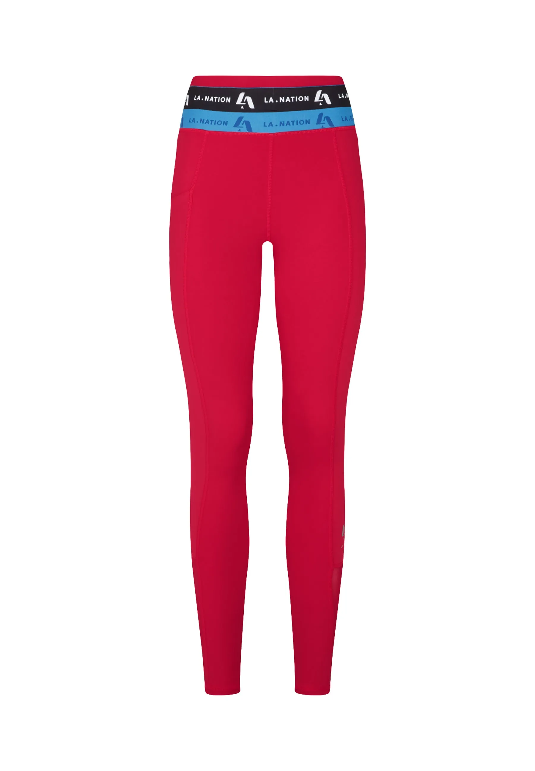 Full Length Leggings with Logo Waistband-Pink