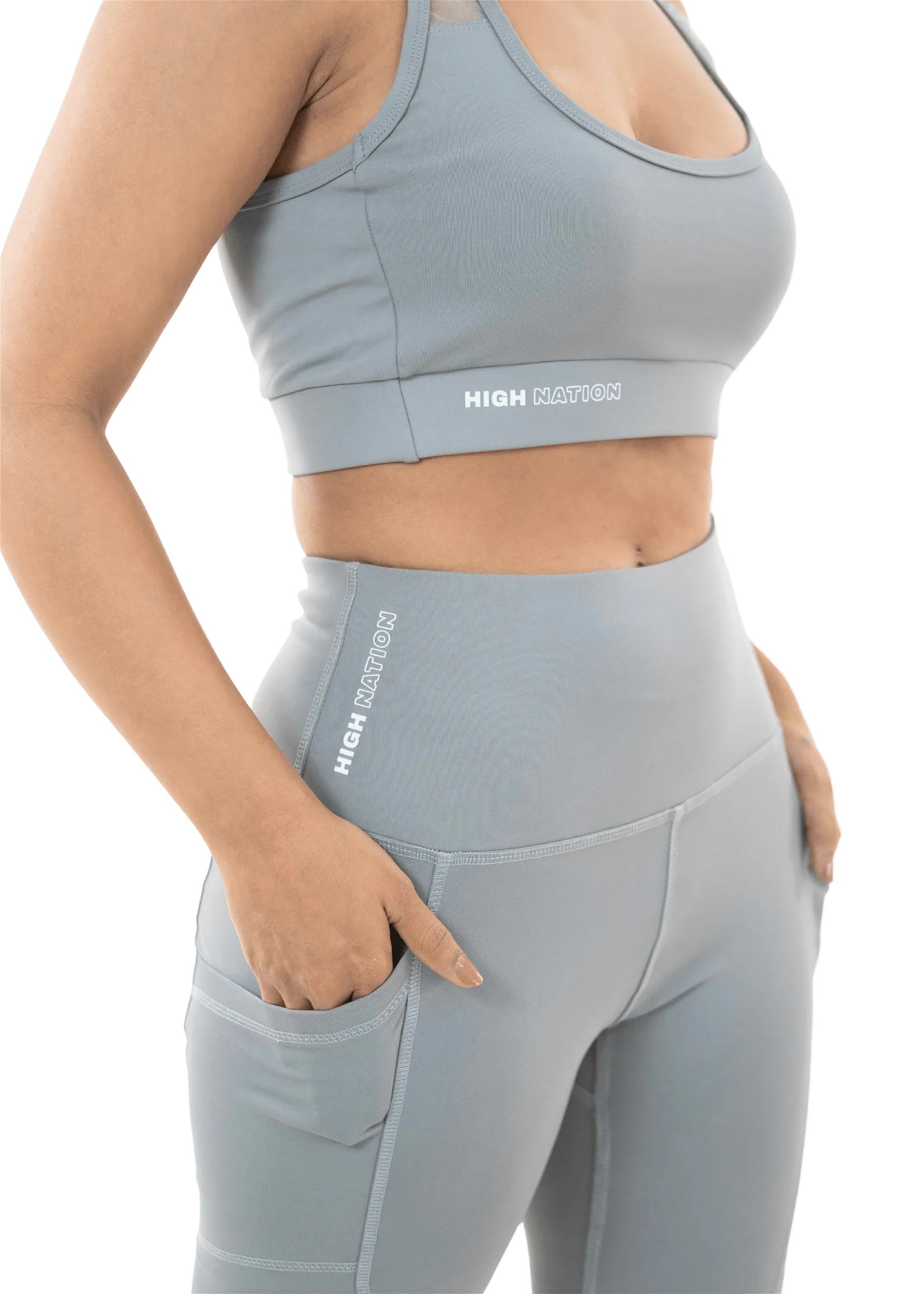 Grey High Waist Capri Pant