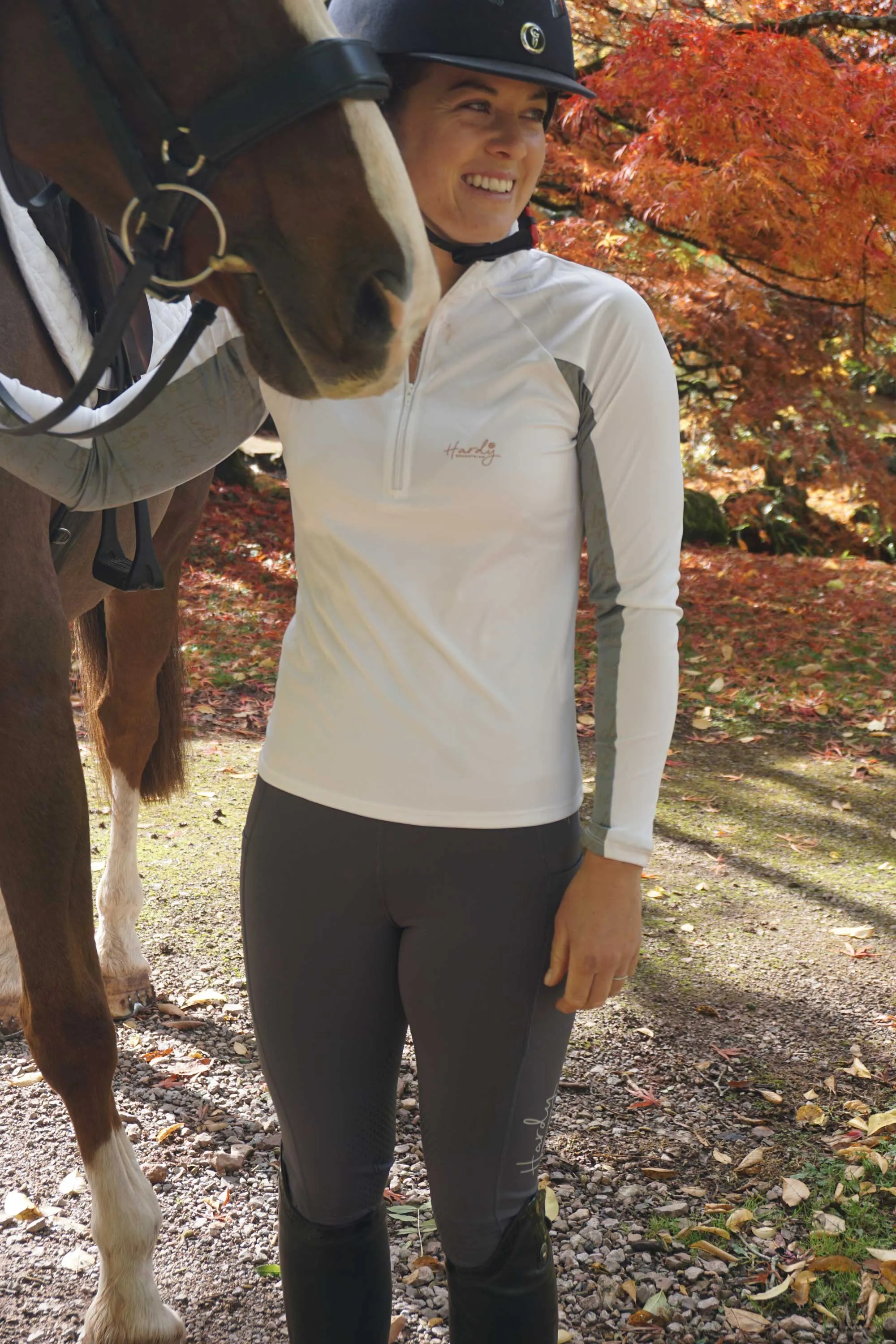 Hardy Equestrian Women's White Zip Base Layer