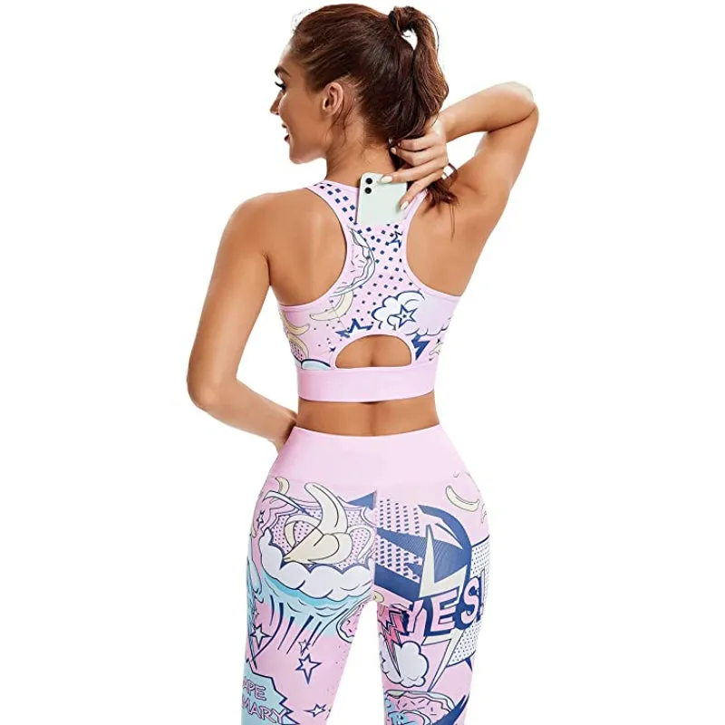 High Waist Boom Print Workout Set