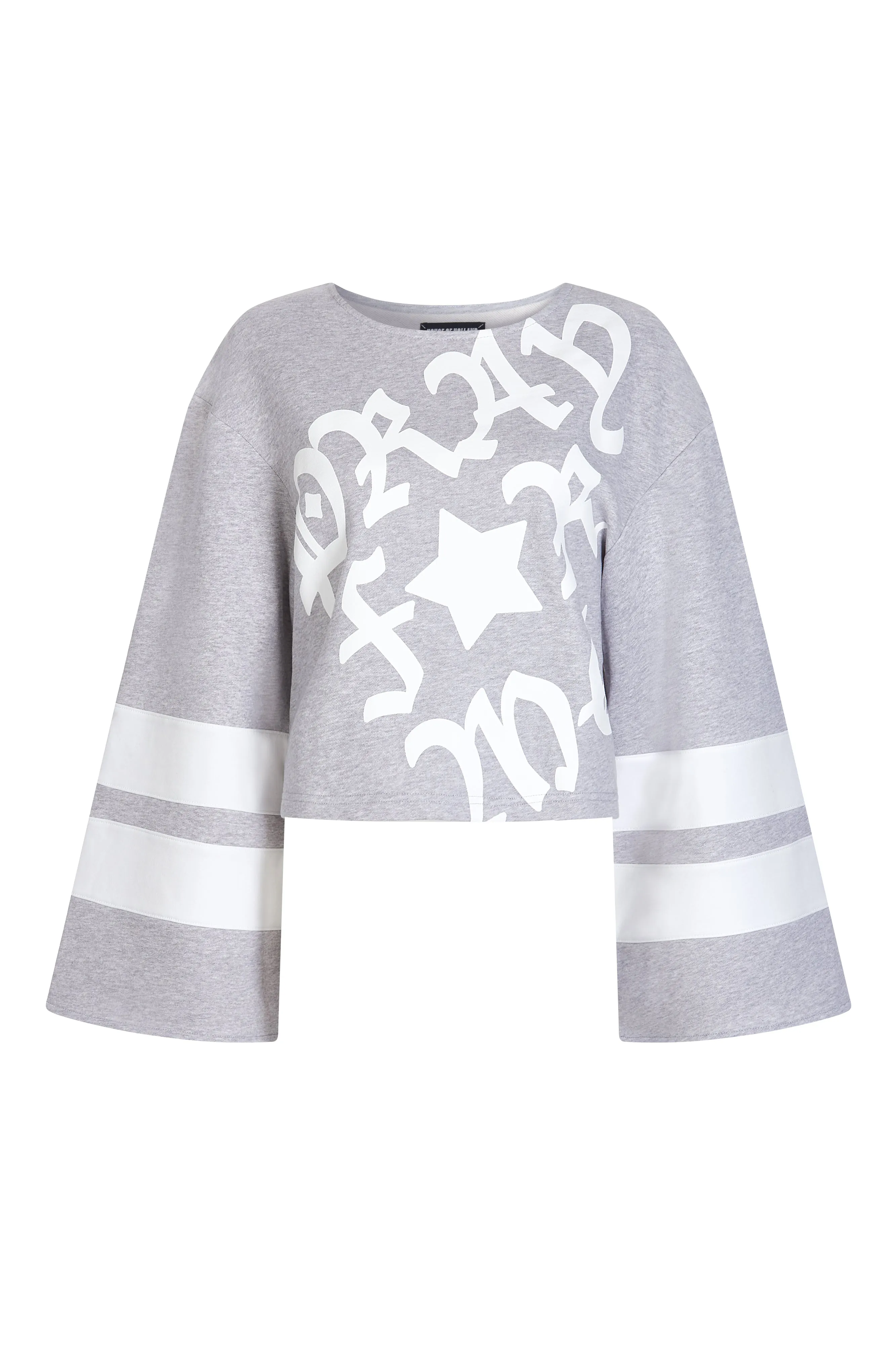 House of Holland Grey 'Pray for Me' Cropped Sweatshirt