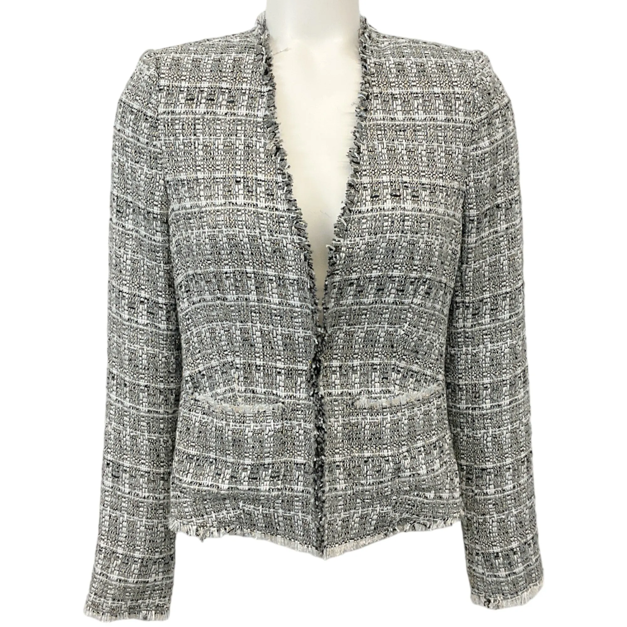 L'Agence Grey Tweed Adette Jacket