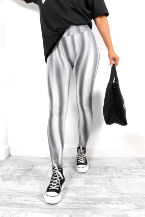 Leg It Like That - Grey Monochrome Tie Dye Leggings